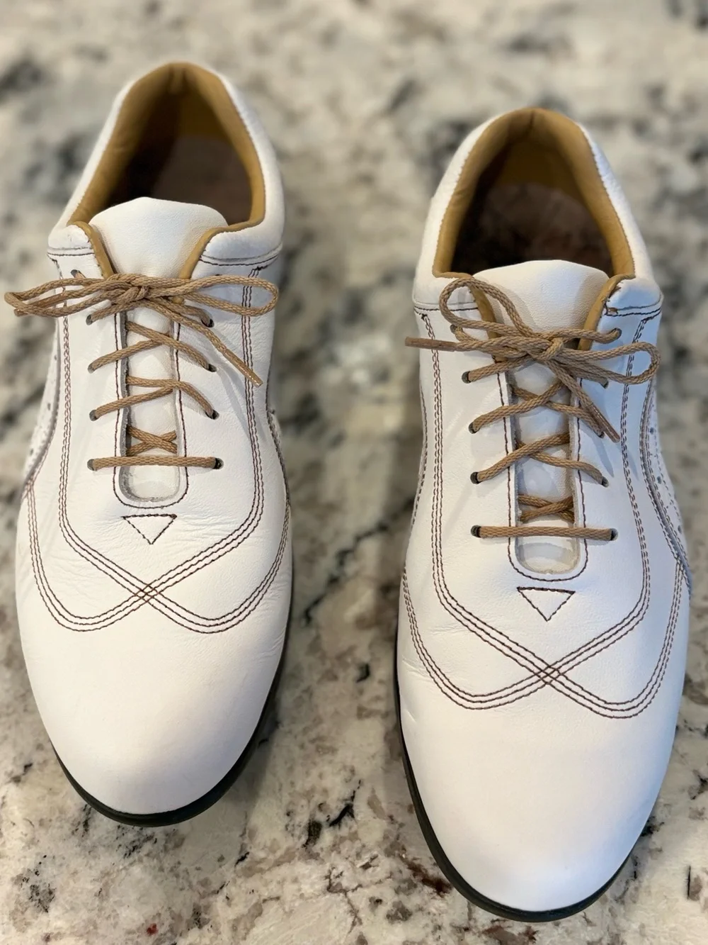 Foot Joy LoPro Collection Womens Golf Shoes Size 7.5W White Tan Ladies 97067